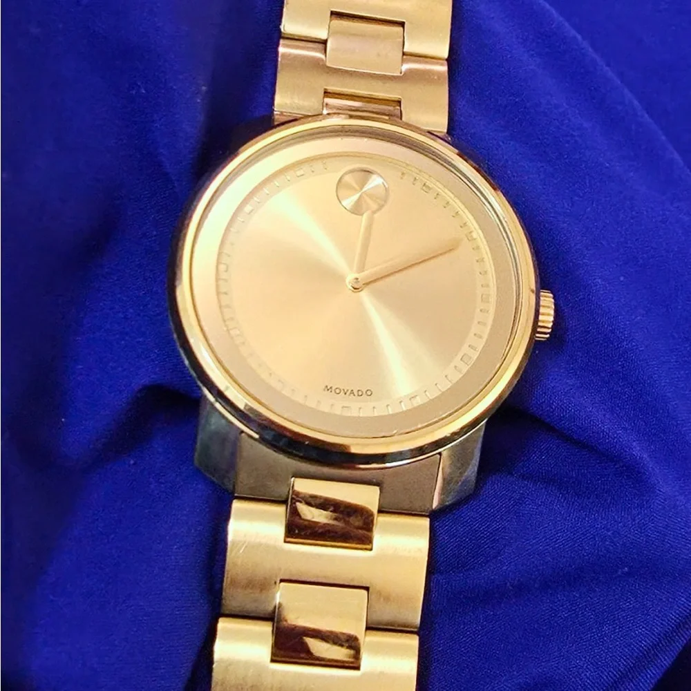 Movado Bold Gold Tone Swiss Made Mens Watch